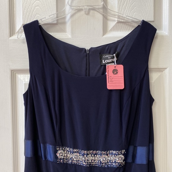 Navy blue formal dress with matching blazer - Picture 7 of 14